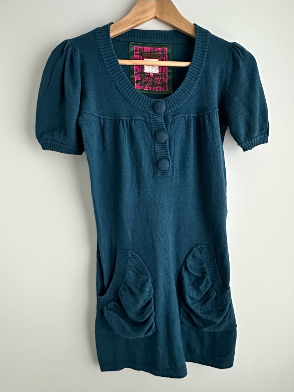 Only Women's Teal Knit Dress With Pockets